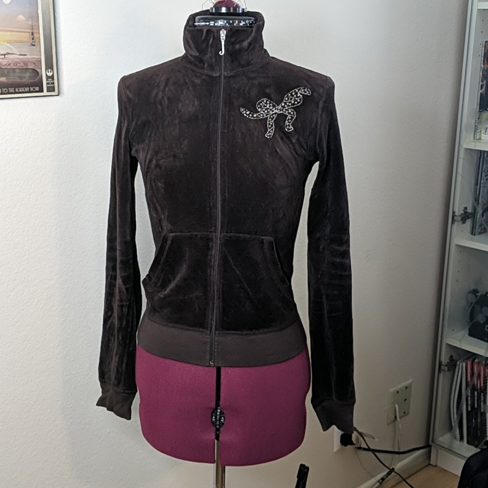 Brown Velvet Juicy Couture Track Jacket